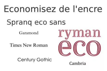 Exemple de polices de caractères économes en encre