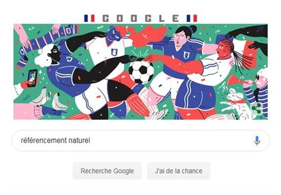 Page d'accueil google : référencement naturel