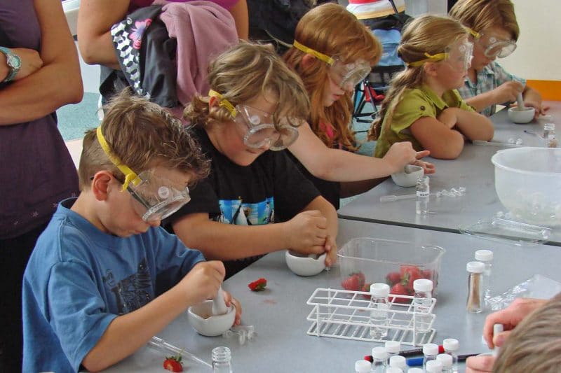 Des enfants en atelier scientifique